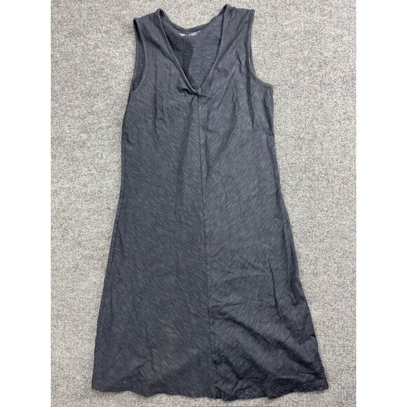 Horny Toad Dress Women's Small Blue Short Cap Sleeve Midi Cotton V Neck - Picture 1 of 5